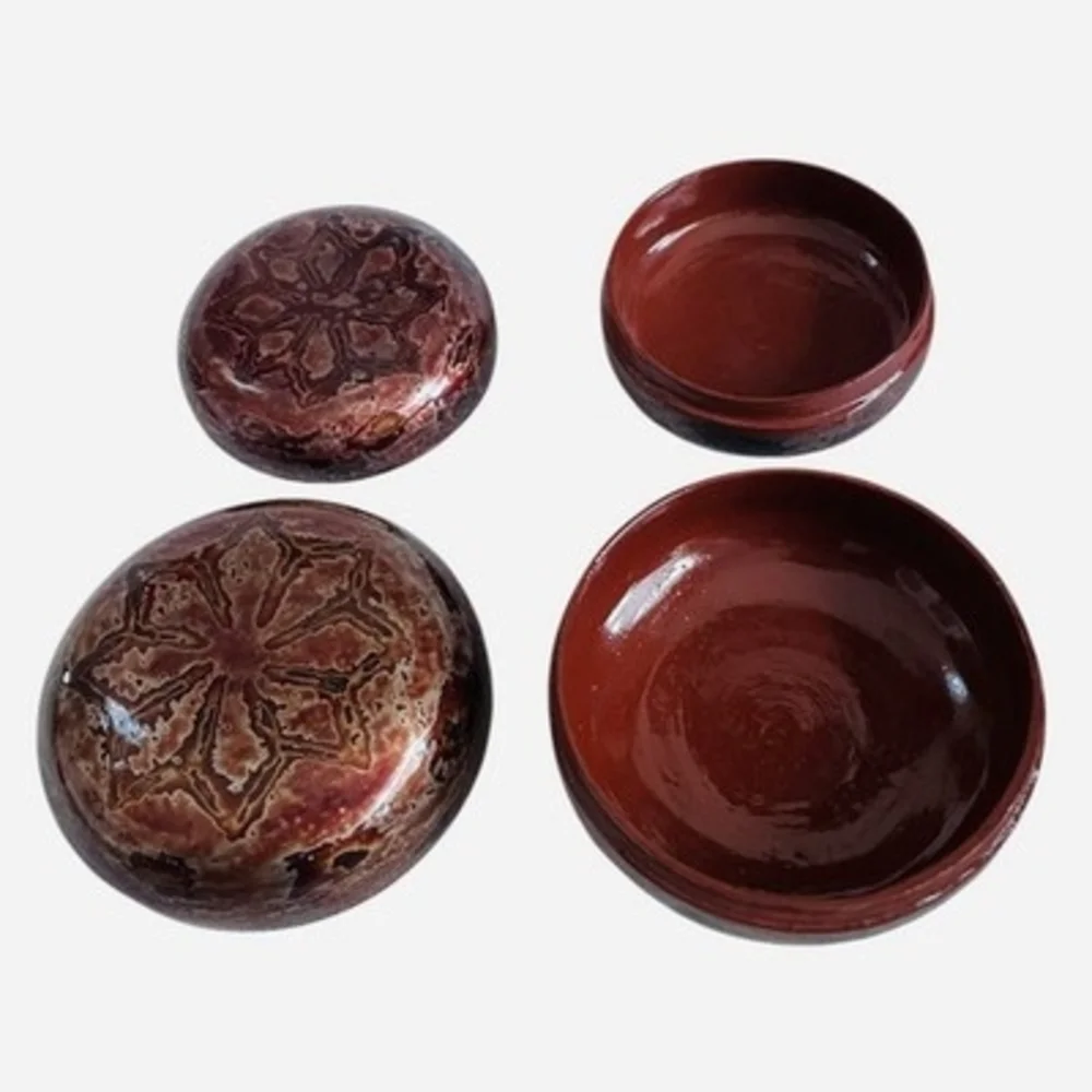 Vintage Burmese Lacquerware Box Set Handmade Myanmar Mandalay Art 3